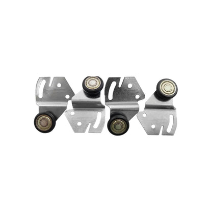 Carretillas con ruedas de nylon y soportes metálicos para puertas corredizas y rieles deslizantes