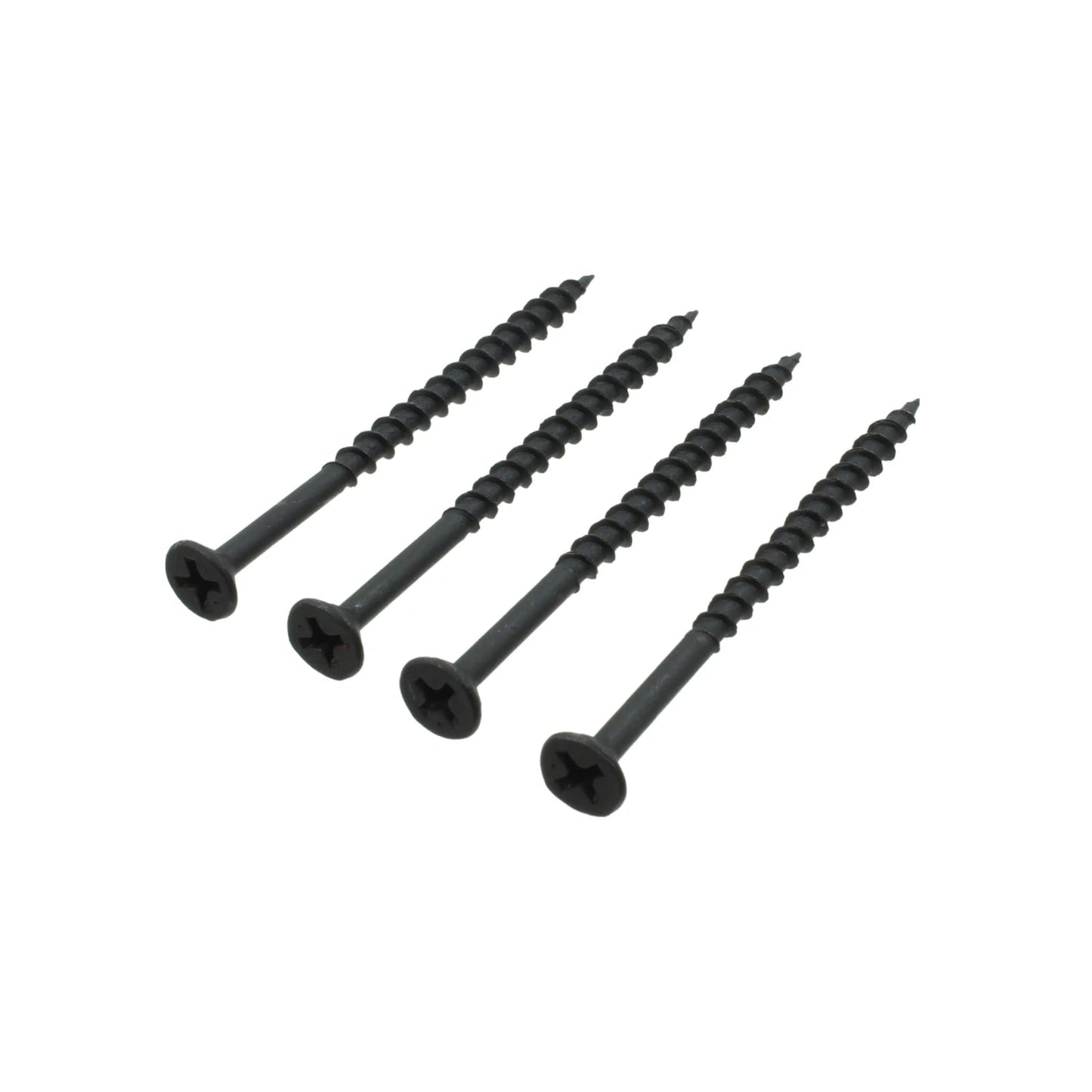 Cuatro pijas negras para madera de cabeza plana Phillips 8 x 2 1/2"