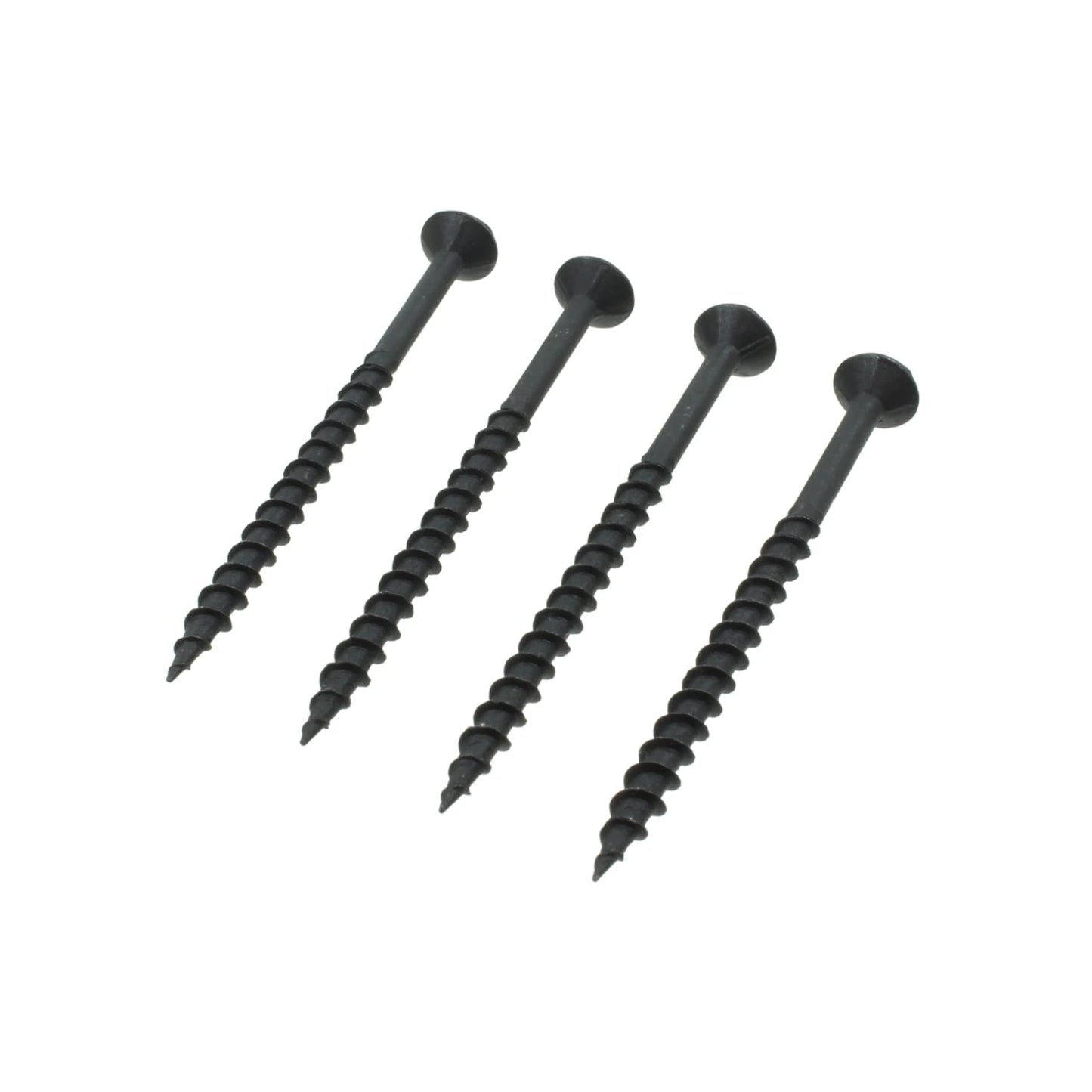 Cuatro pijas para madera Phillips cabeza plana negras 8 x 2 1/2 pulgadas