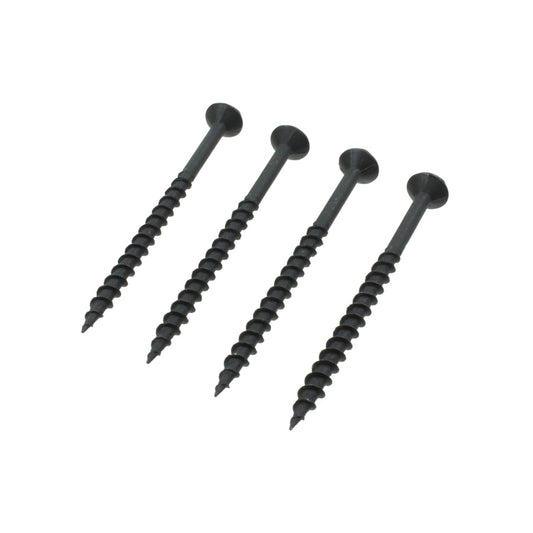 Cuatro pijas para madera Phillips cabeza plana negras 8 x 2 1/2 pulgadas