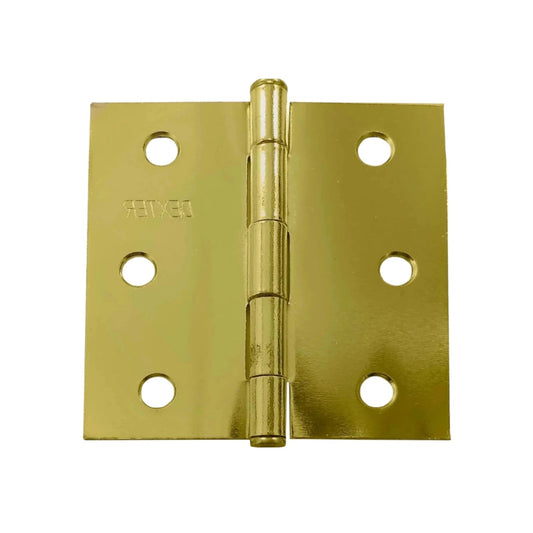 Bisagra de puerta Dexter de 3x3 pulgadas latón brillante para uso residencial