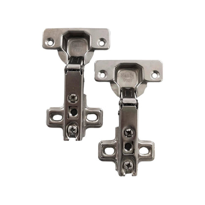 Bisagras bidimensionales Handy Home plateadas para puertas de gabinetes y muebles, pack de dos
