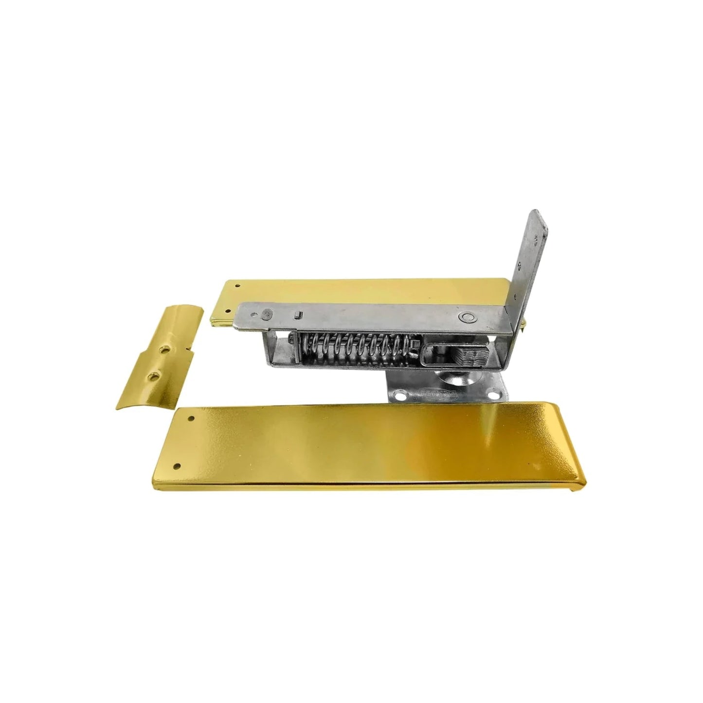 Bisagra de piso de latón brillante con mecanismo de resorte, componentes de herraje dorado para puerta.