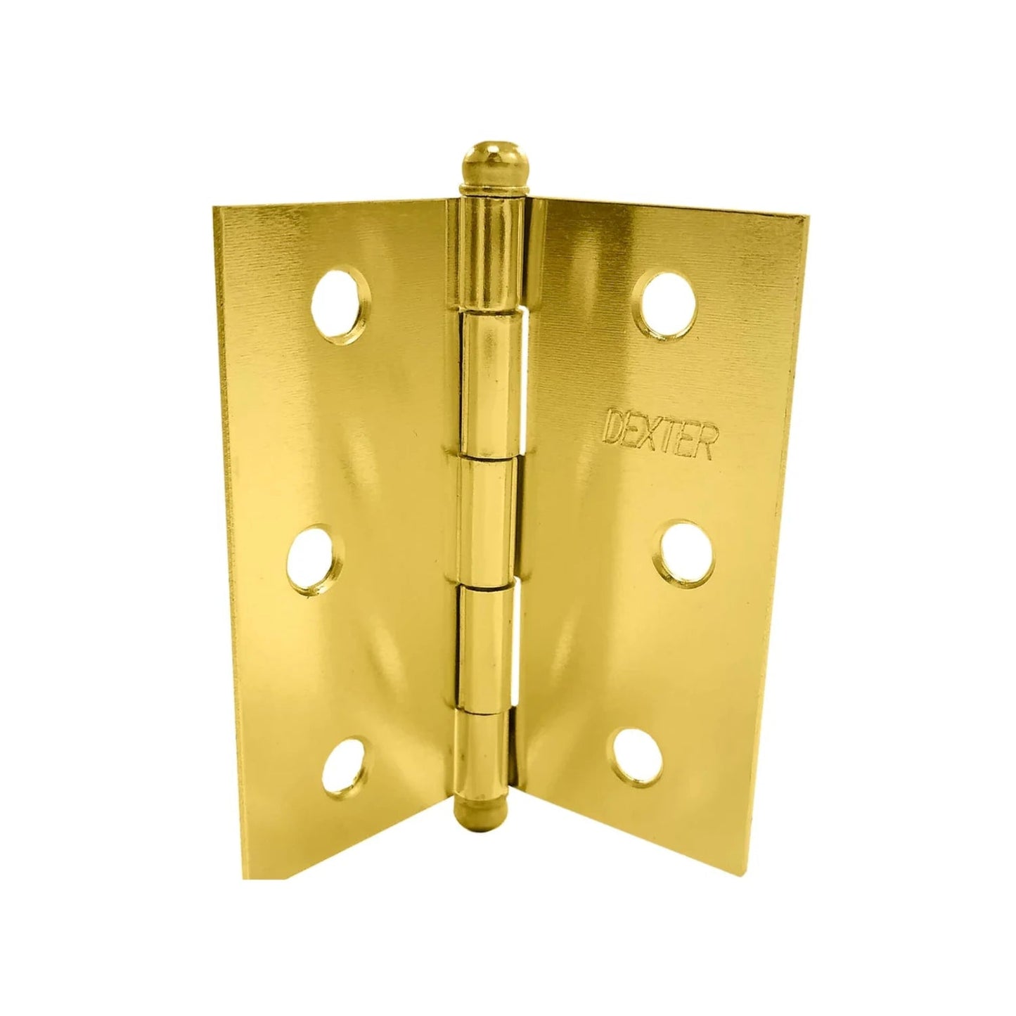 Bisagra Dexter para puerta, latón brillante, color dorado, 3x3 pulgadas, con perno de bola