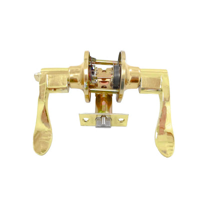 Cerradura de manija dorada Dexter para puerta de recámara, mecanismo expuesto