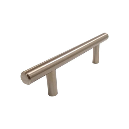 Jaladera de barra de acero níquel satinado 96mm para gabinetes y cajones