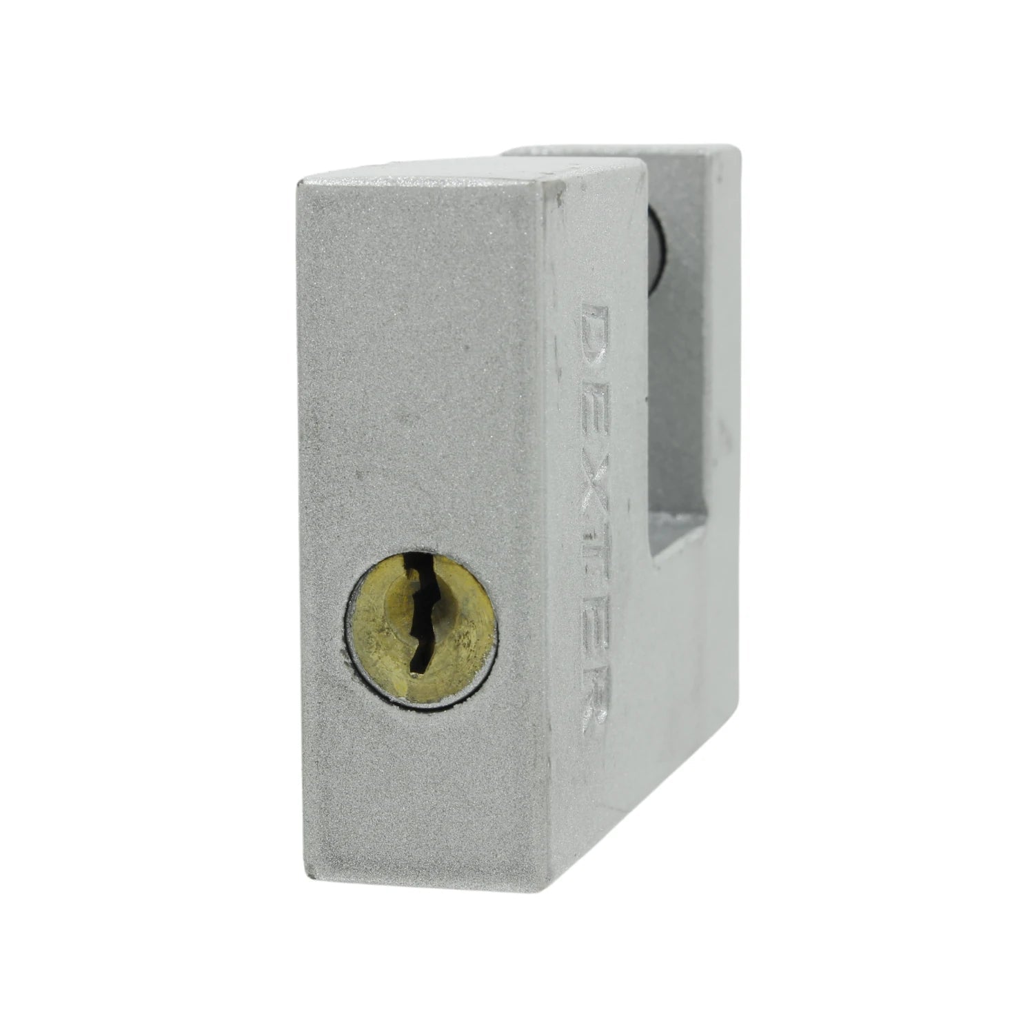 Candado de seguridad tipo cortina Dexter 70mm plateado con cilindro de latón