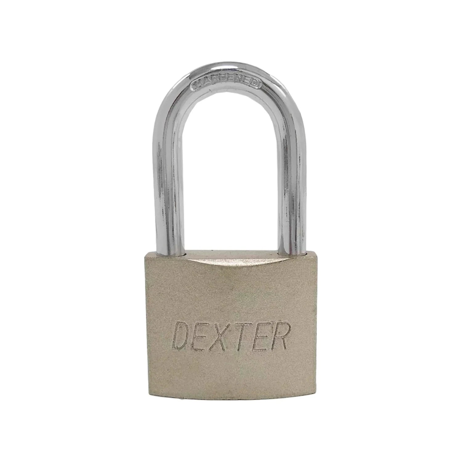 Candado de seguridad Dexter 50mm de metal plateado con grillete endurecido para exteriores