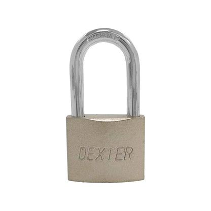 Candado de seguridad Dexter 50mm de metal plateado con grillete endurecido para exteriores