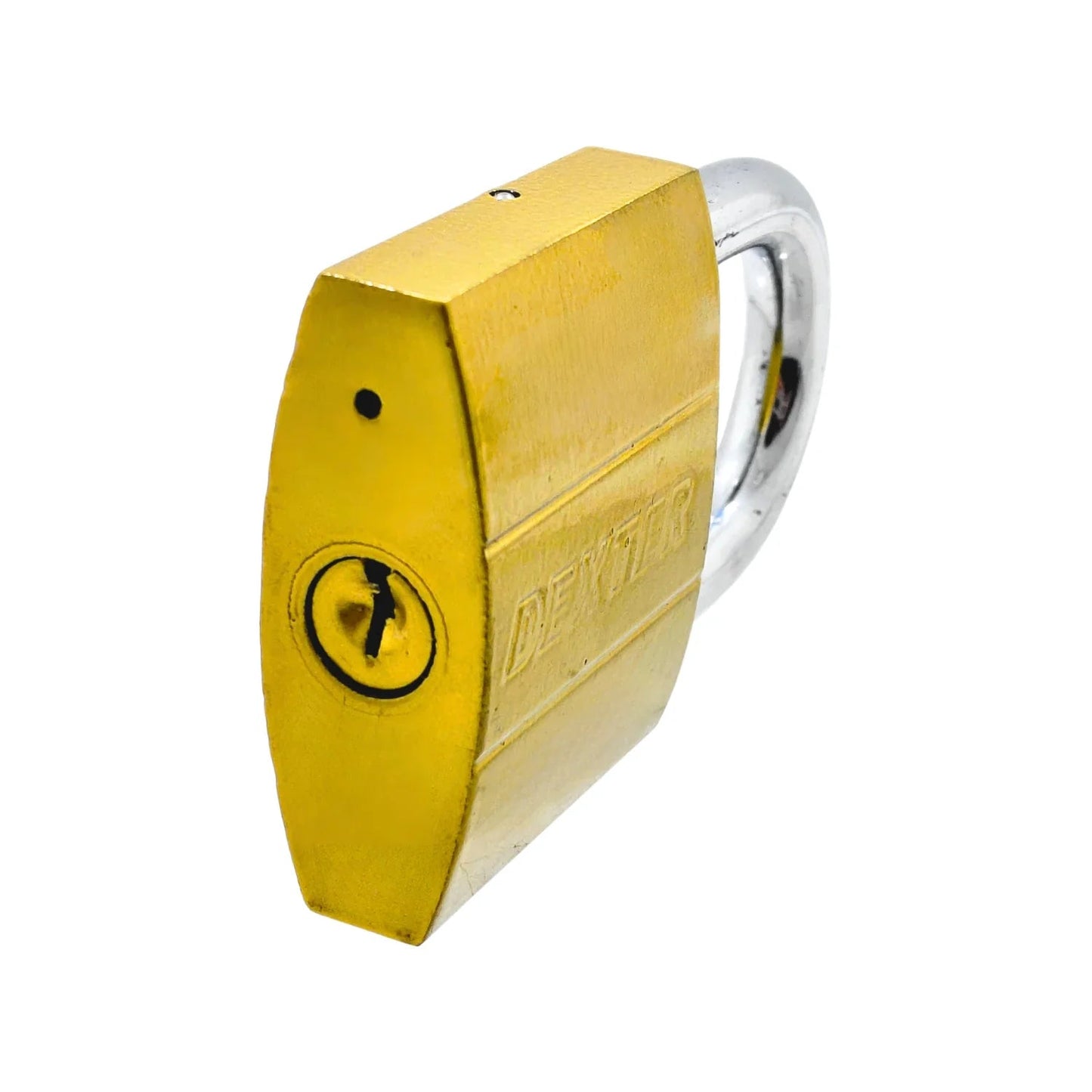 Candado de seguridad Dexter 60mm dorado con gancho corto