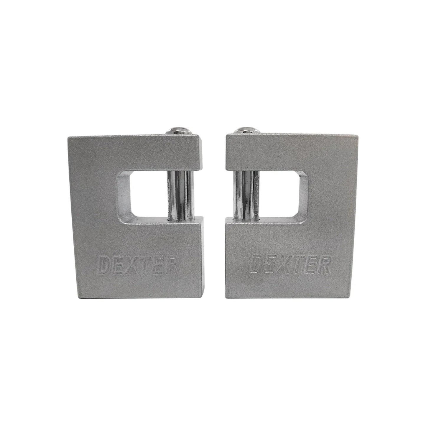 Juego de 2 candados monoblock Dexter plateados 70mm para cortina de seguridad