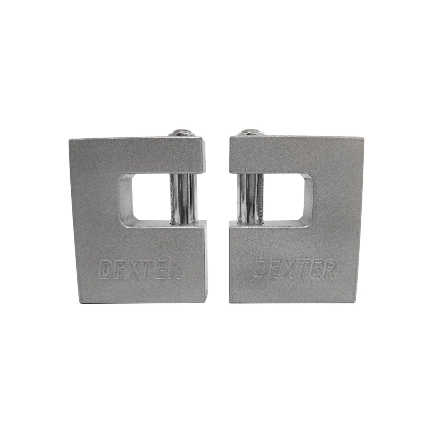 Juego de 2 candados monoblock Dexter plateados 70mm para cortina de seguridad