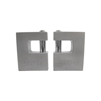 Juego de 2 candados monoblock Dexter plateados 70mm para cortina de seguridad