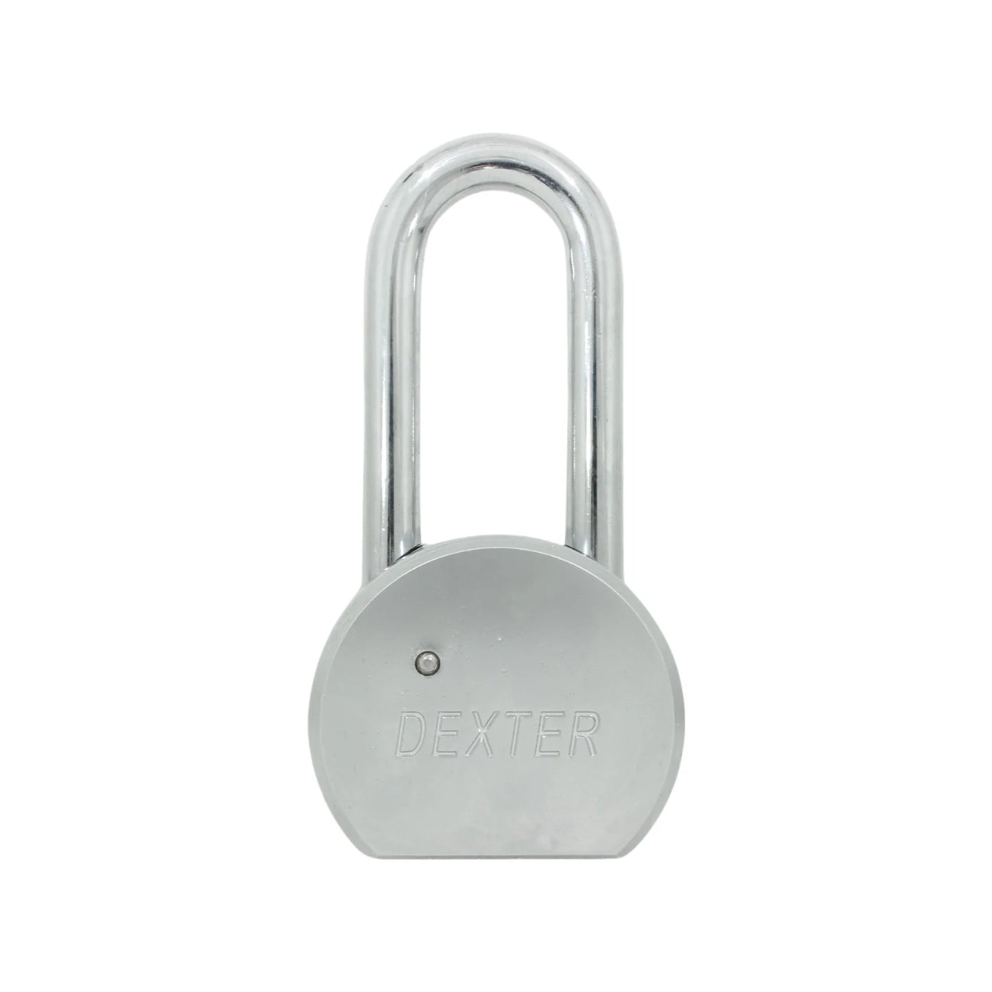 Candado de seguridad Dexter 65mm con gancho largo y cuerpo de metal plateado