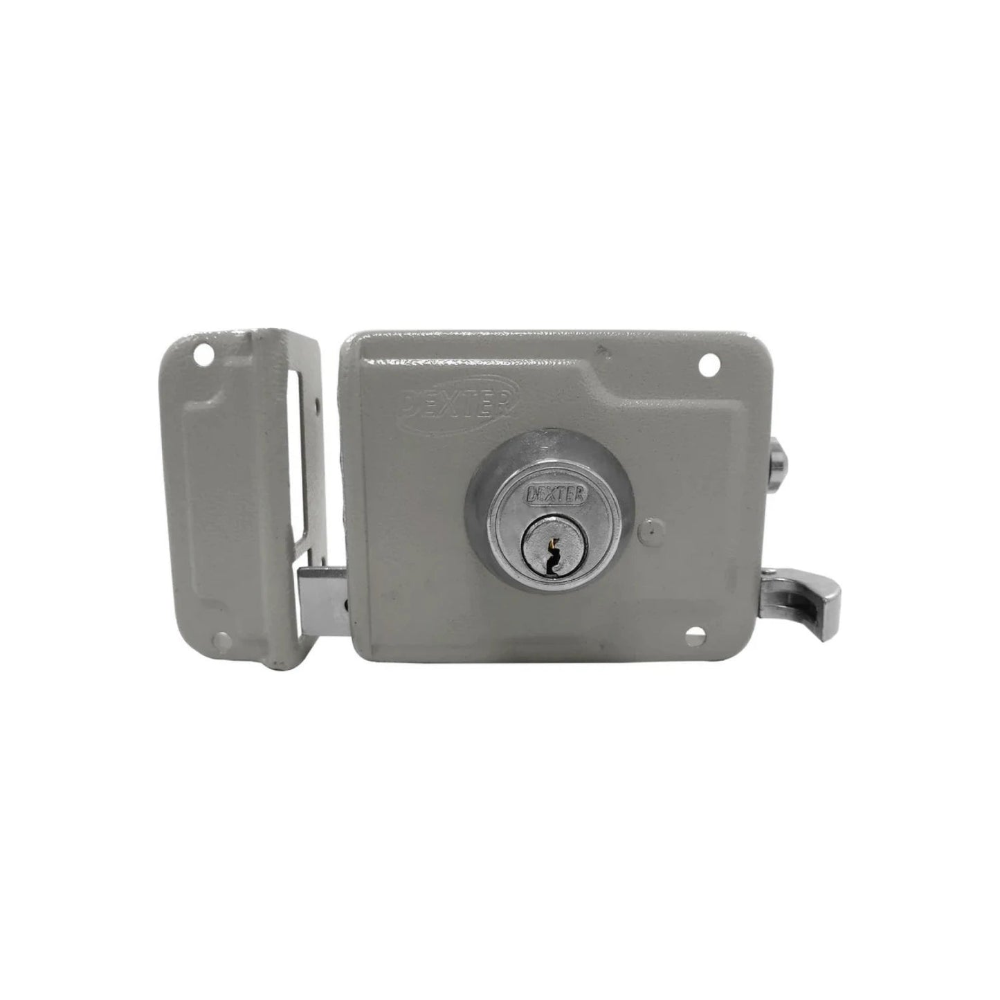 Cerradura de sobreponer Dexter gris izquierda, chapa de seguridad para puerta.