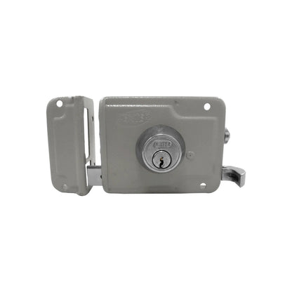 Cerradura de sobreponer Dexter gris izquierda, chapa de seguridad para puerta.