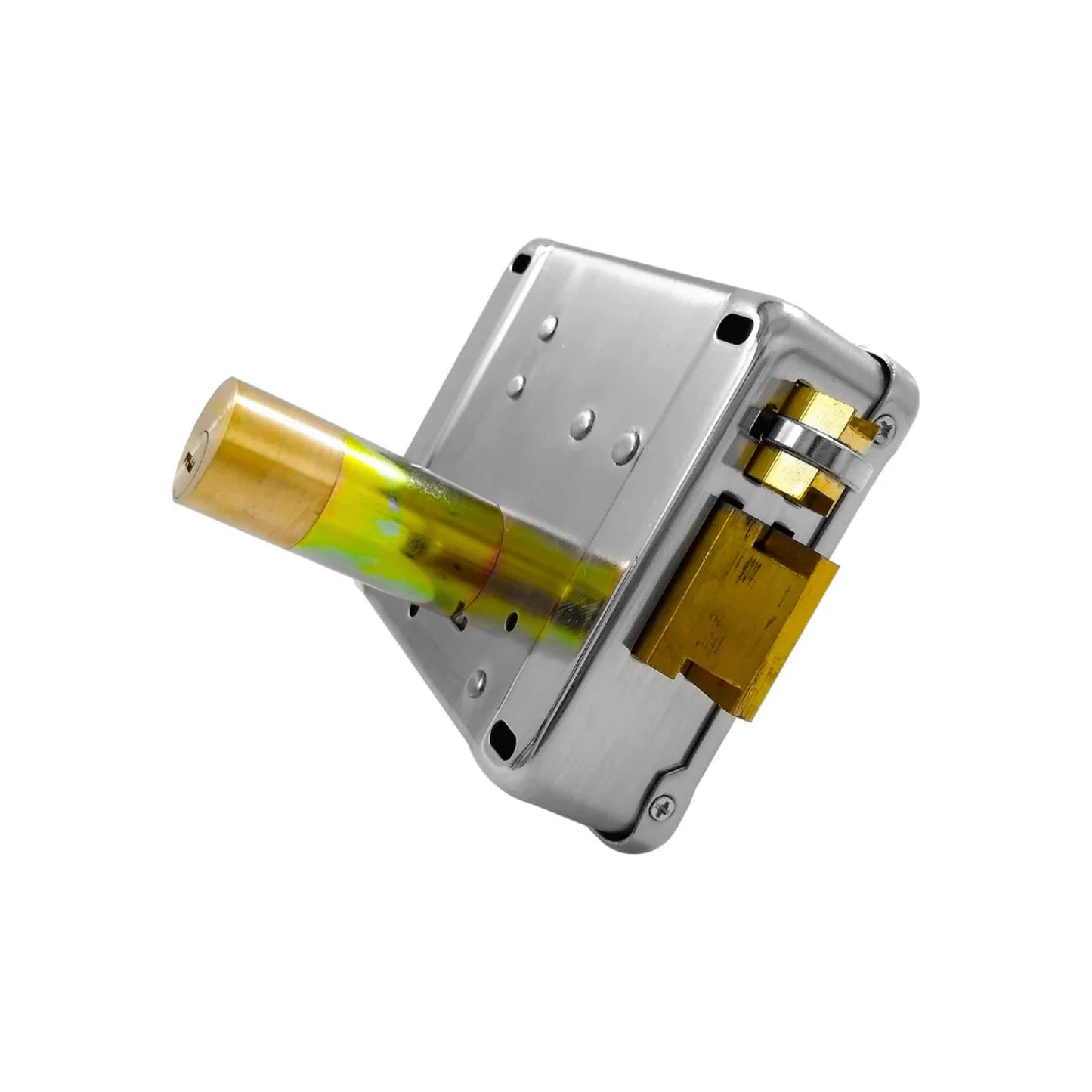 Cerradura de seguridad de sobreponer cromada con cilindro de latón