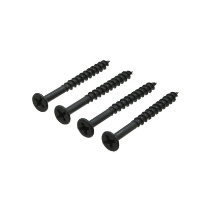 Cuatro pijas negras Phillips para madera 6 x 1 1/2" para fijación de muebles y estructuras