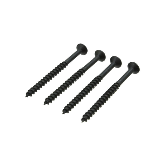 Cuatro pijas para madera negras con rosca profunda y cabeza Phillips para carpintería
