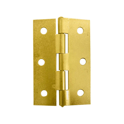 Bisagra de latón brillante dorada con perno y hojas articuladas para puertas y muebles