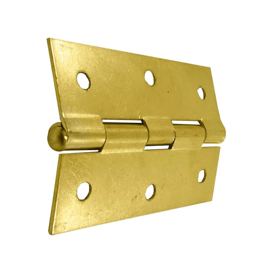 Bisagra de latón brillante 3x1 3/4 pulgadas con 6 orificios para tornillos, acabado dorado pulido para puertas y muebles