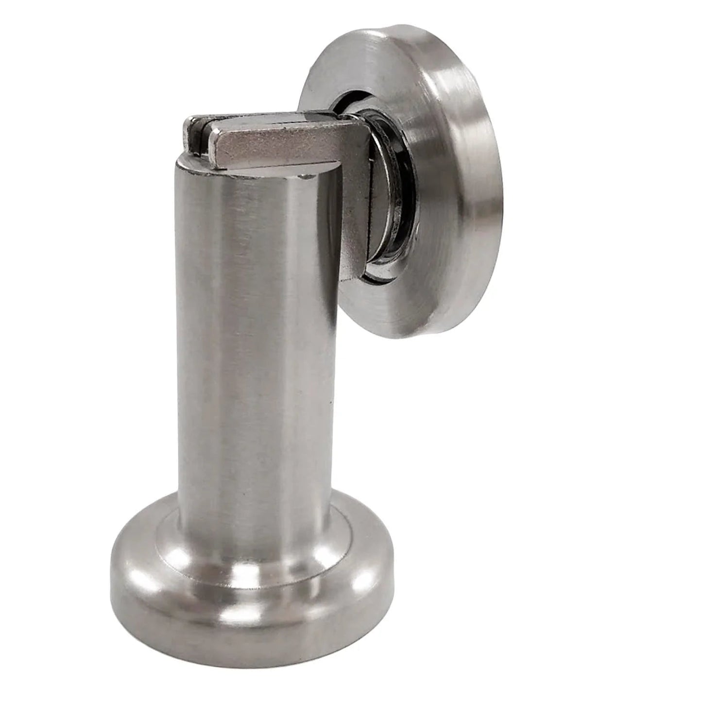 Tope magnético de puerta de acero inoxidable cepillado, montaje al suelo 70mm