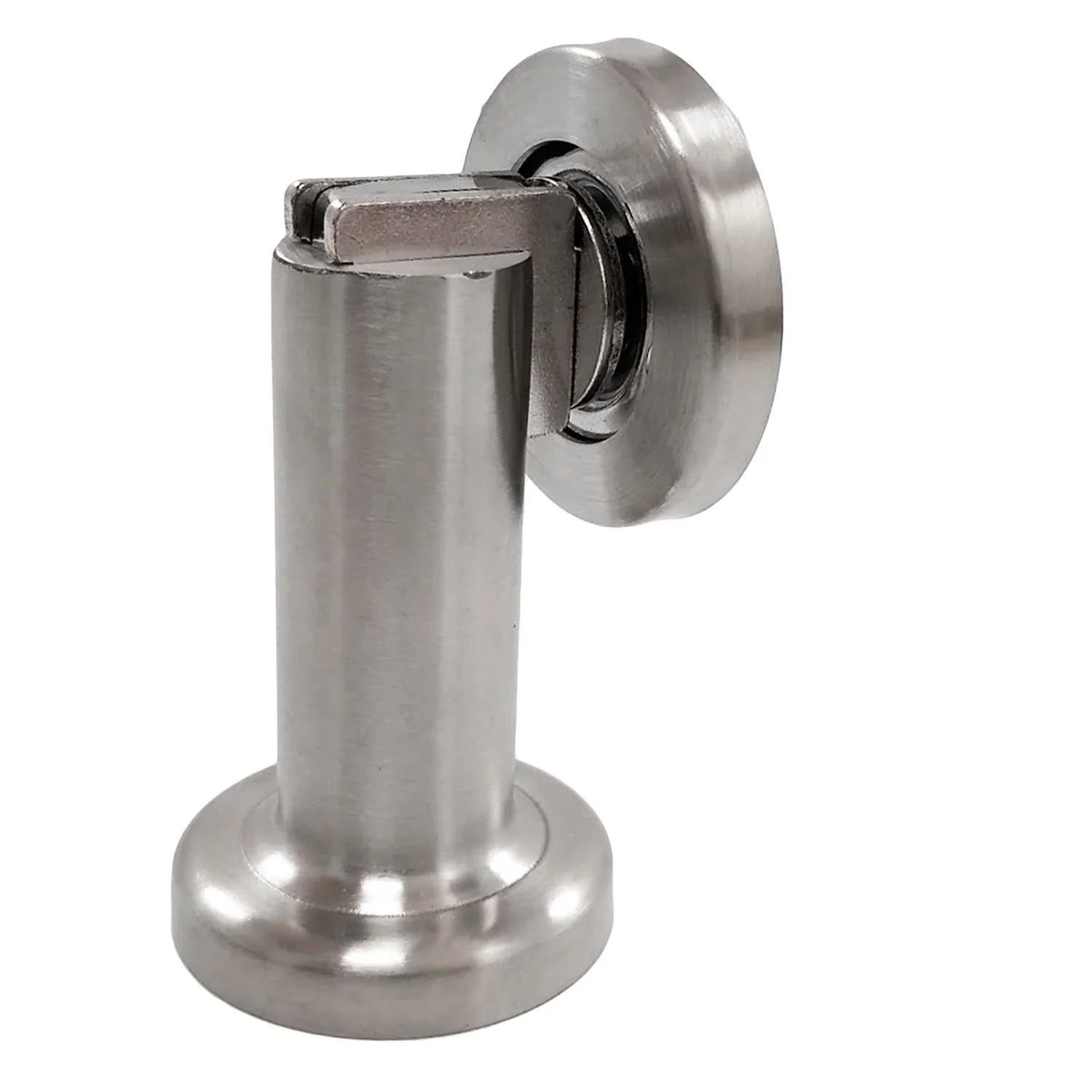 Tope magnético de puerta de acero inoxidable cepillado, montaje al suelo 70mm