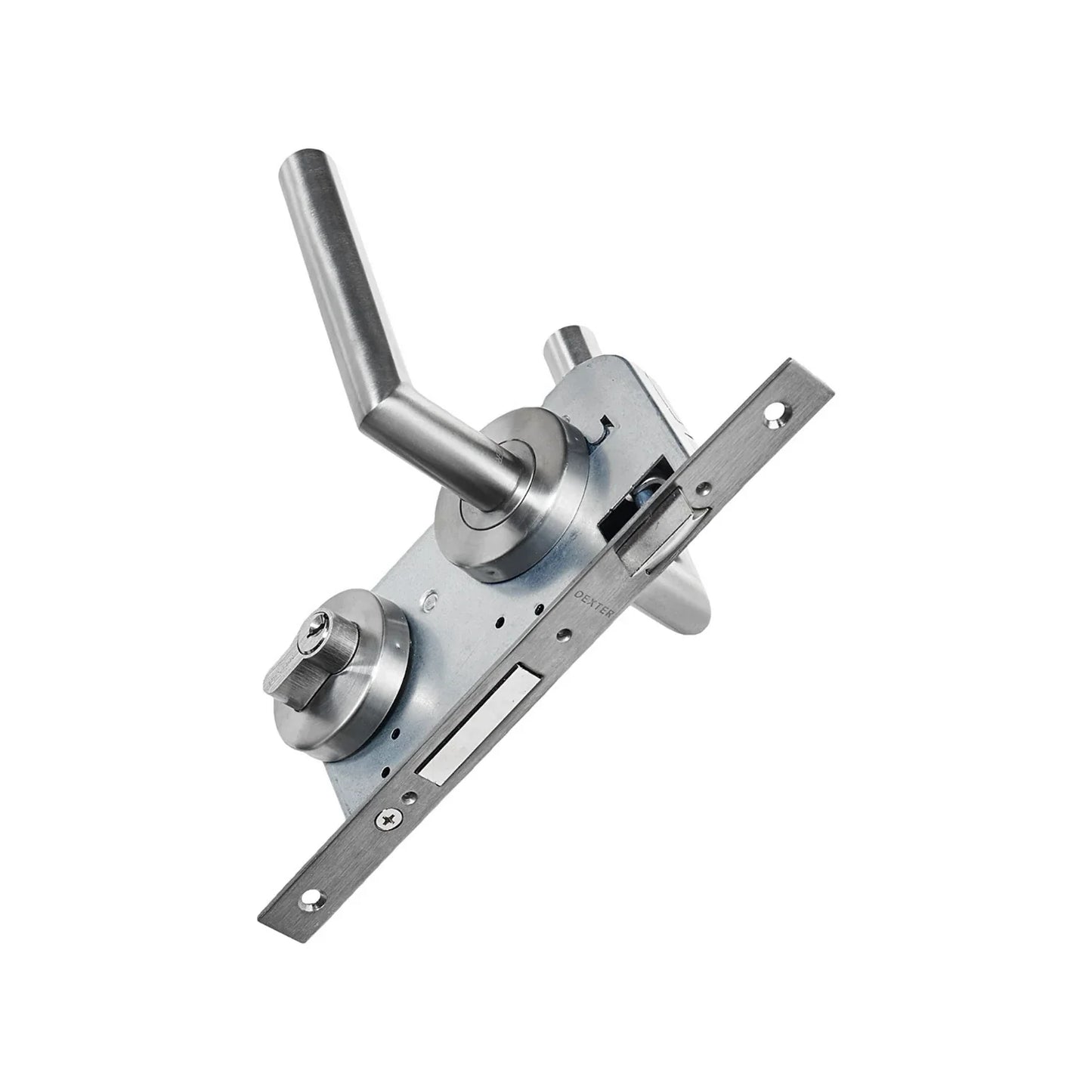 Cerradura/Chapa para recámara de manija cromo mate Dexter 6501 deluxe