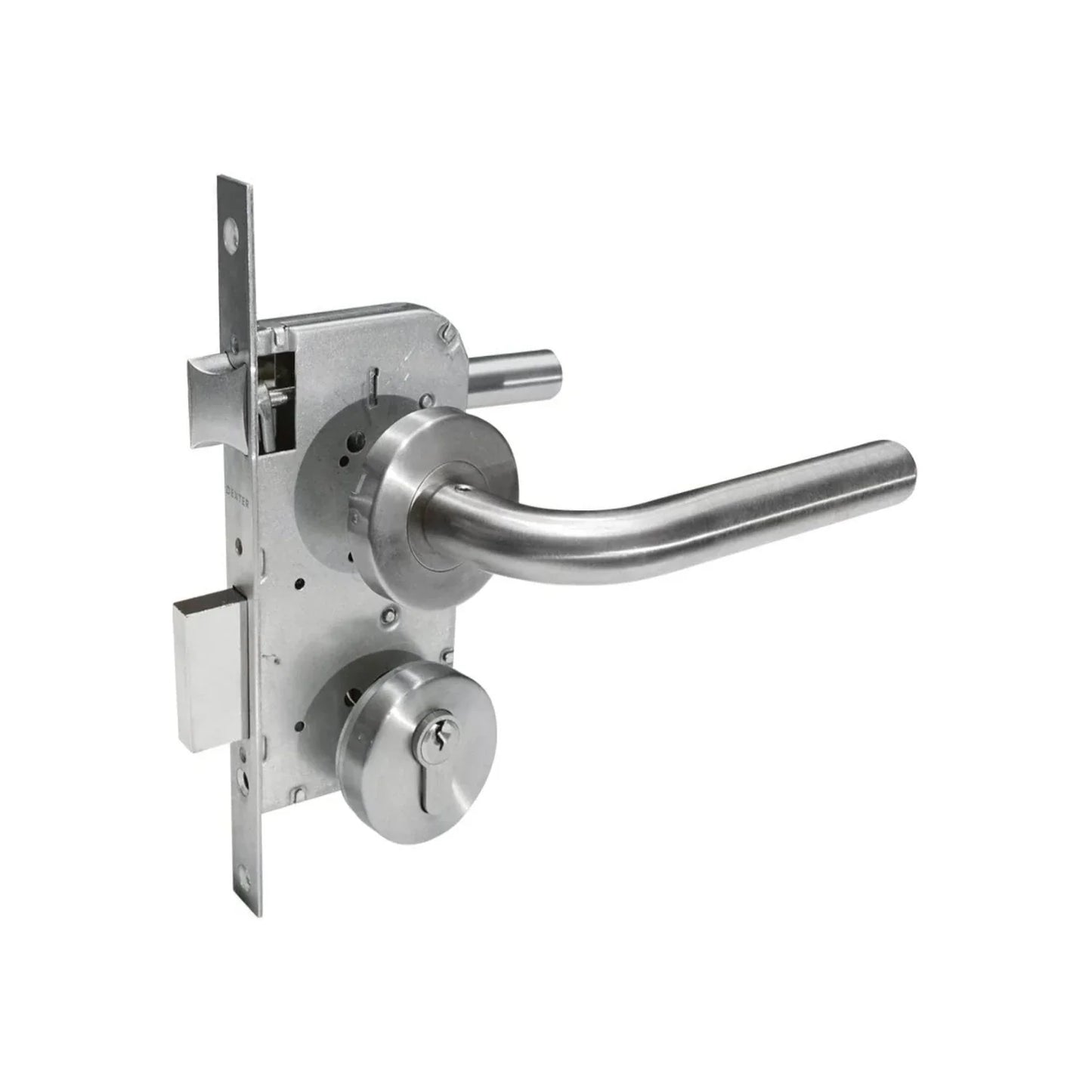 Cerradura/Chapa para recámara de manija cromo mate Dexter 6500 deluxe
