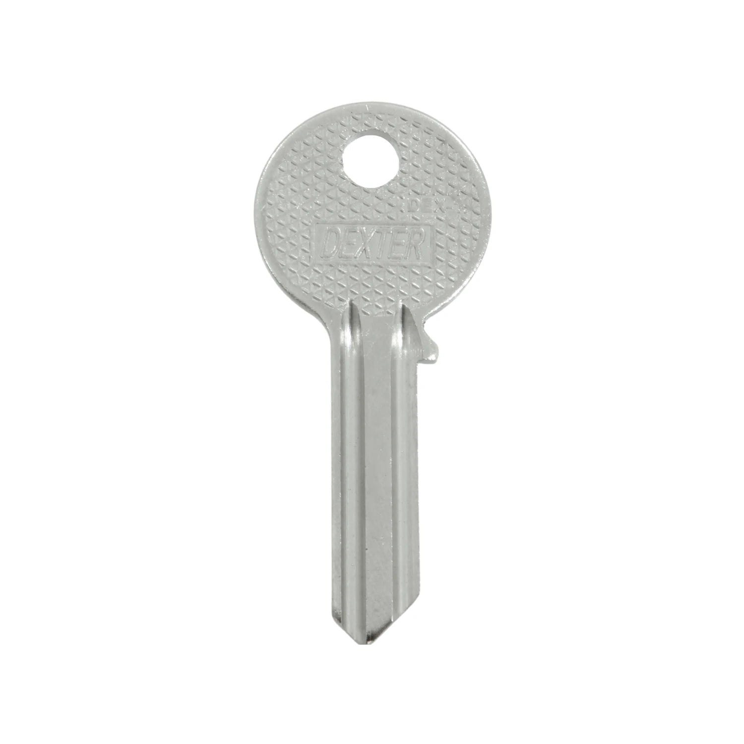 Forja para llave DEXTER DEX-1 niquelada, repuesto metálico para duplicado de llaves.