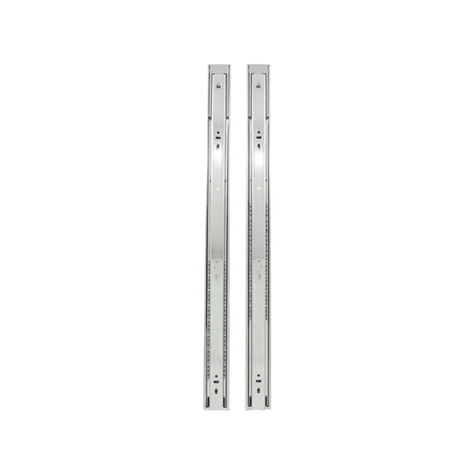 Par de correderas telescópicas de extensión total para cajones 60 cm, metálicas plateadas