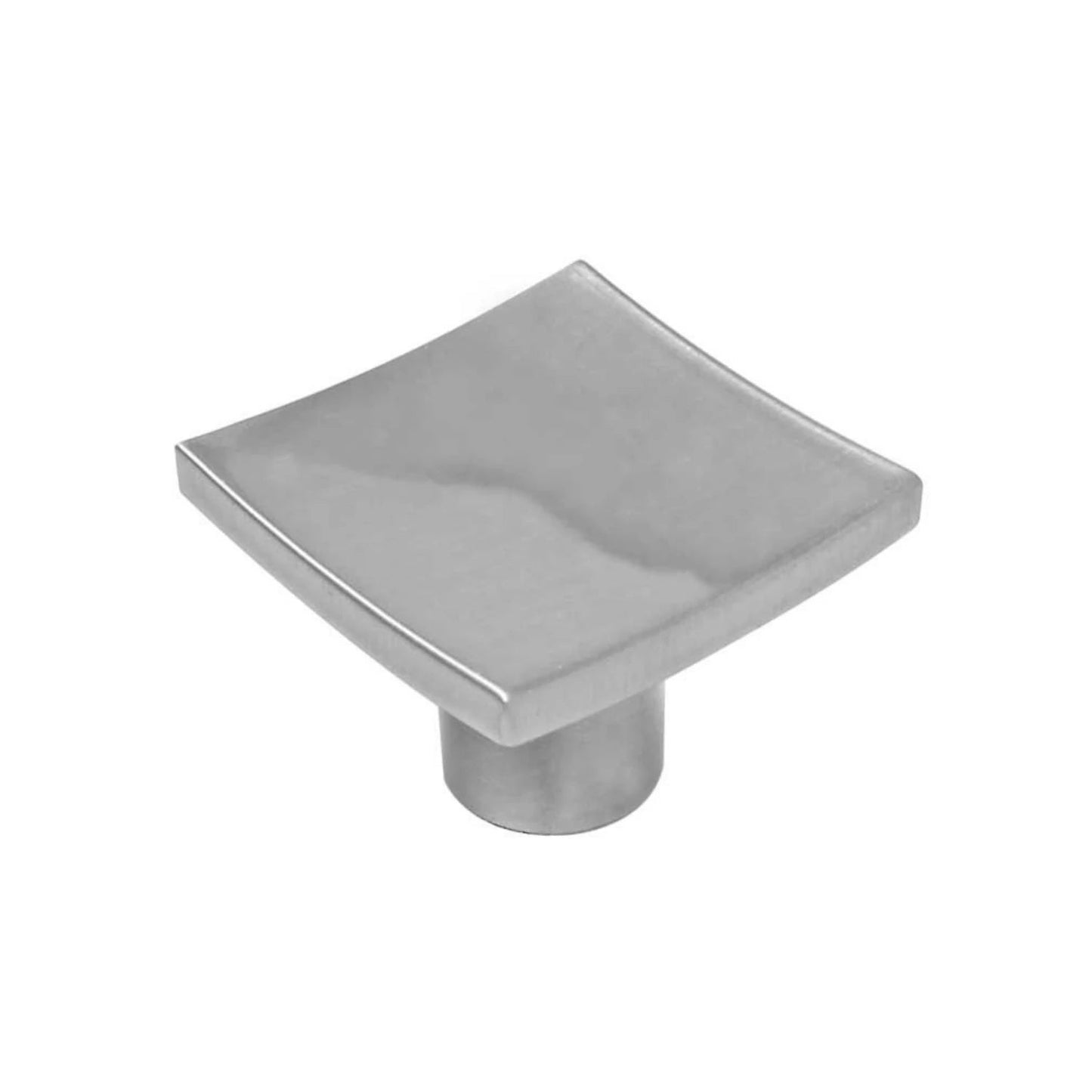 Botón cuadrado níquel satinado cóncavo para muebles, cajones y puertas, estilo moderno