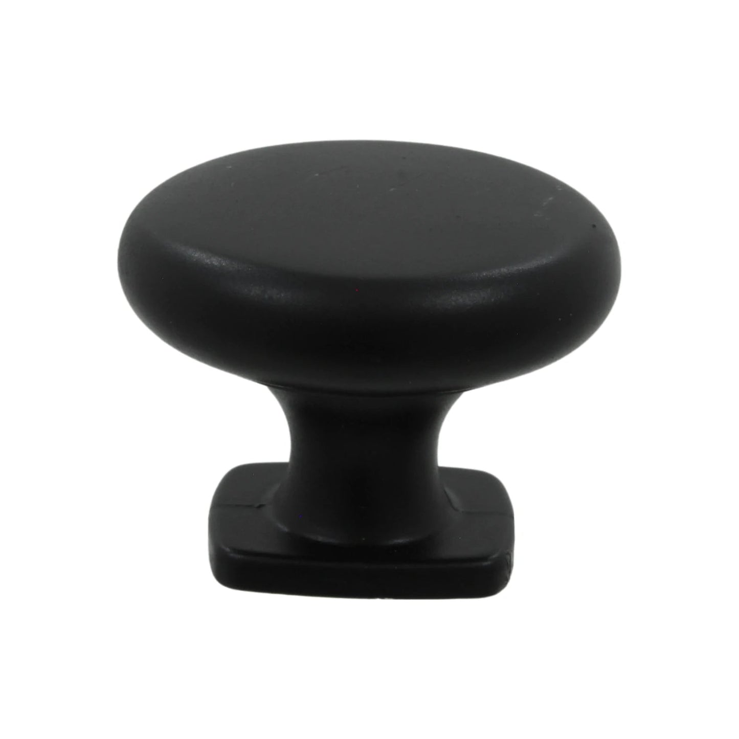 Perilla jaladera ovalada negra Handy Home con base cuadrada para muebles y cajones, acabado mate