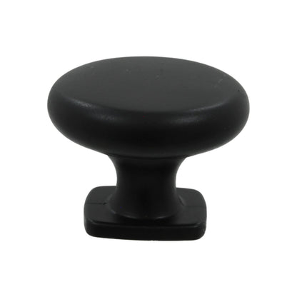 Perilla jaladera ovalada negra Handy Home con base cuadrada para muebles y cajones, acabado mate