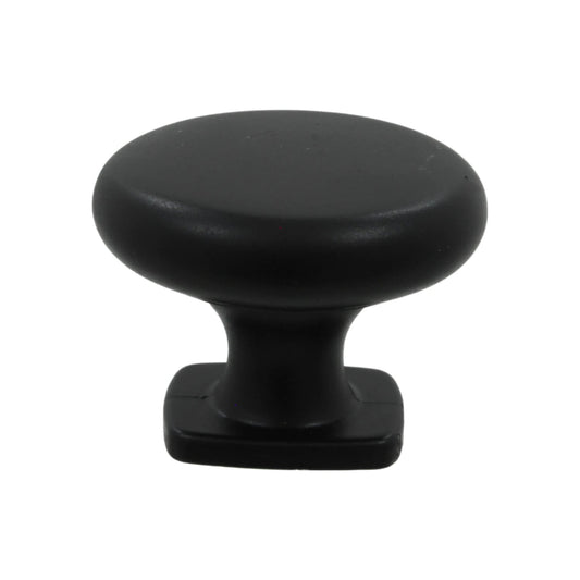 Perilla jaladera ovalada negra Handy Home con base cuadrada para muebles y cajones, acabado mate