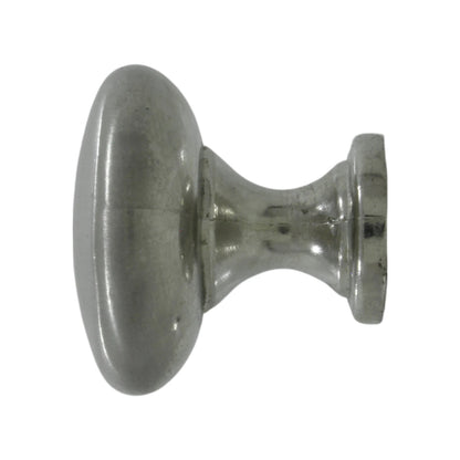 Jaladera botón ovalada níquel satinado, tirador para puertas y cajones de gabinetes.