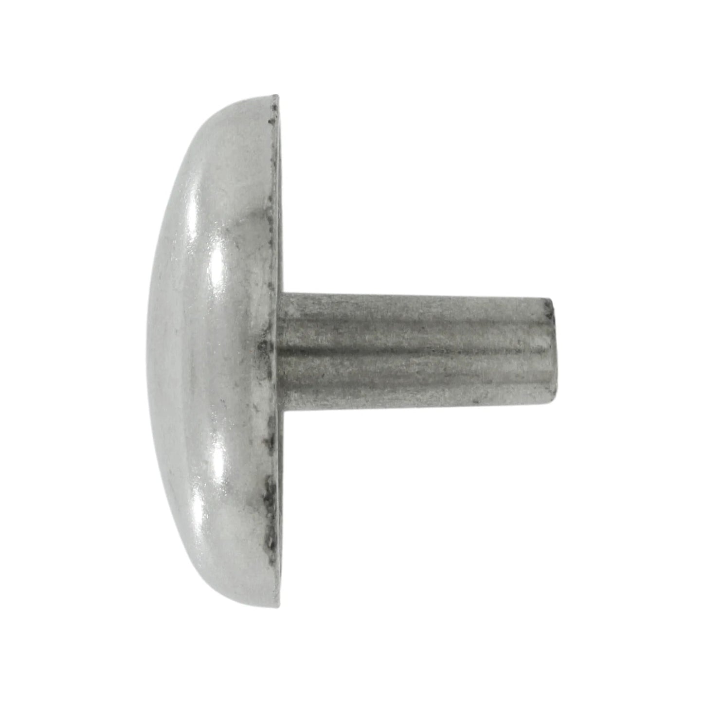 Remache de cabeza semiesférica niquelado, brillante, para uniones de metal