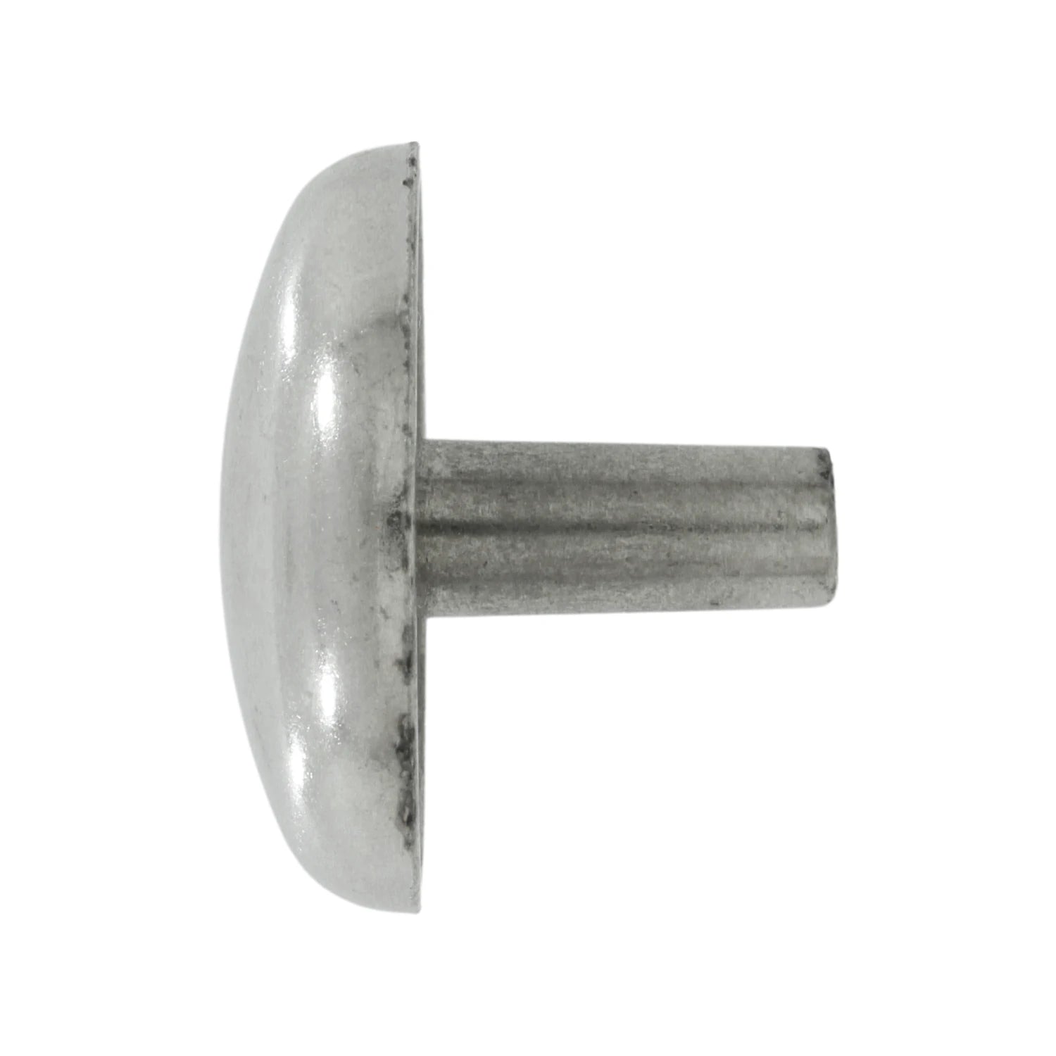 Remache de cabeza semiesférica niquelado, brillante, para uniones de metal