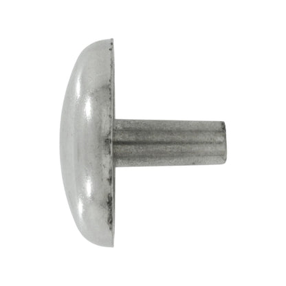 Remache de cabeza semiesférica niquelado, brillante, para uniones de metal