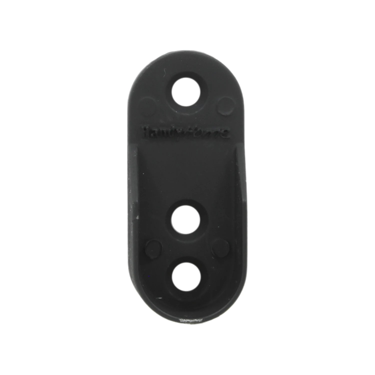 Brida ovalada negra Handy Home, soporte de plástico para barra de armario con 3 orificios de fijación