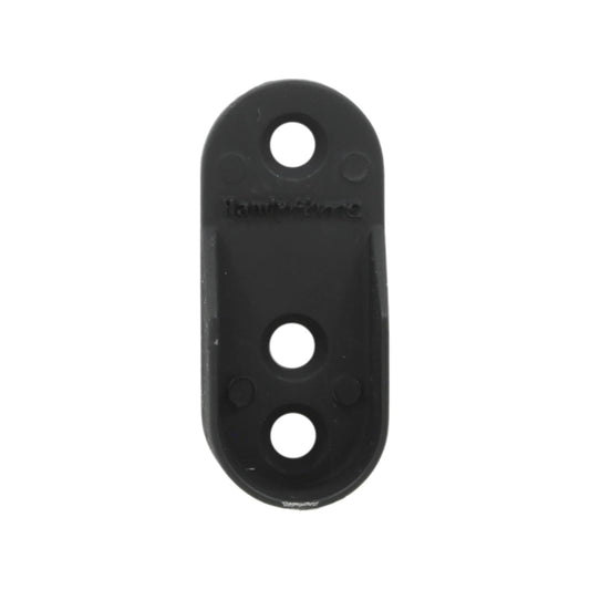 Brida ovalada negra Handy Home, soporte de plástico para barra de armario con 3 orificios de fijación