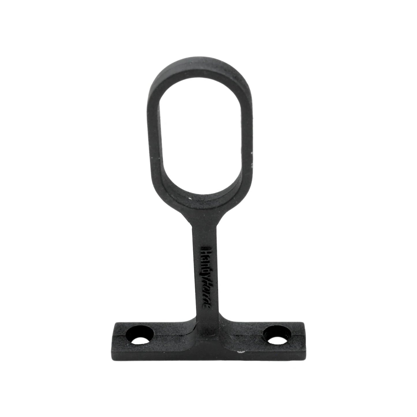 Soporte para tubo ovalado negro Handy Home, herraje para armario con base atornillable