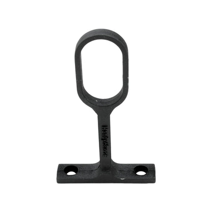 Soporte para tubo ovalado negro Handy Home, herraje para armario con base atornillable