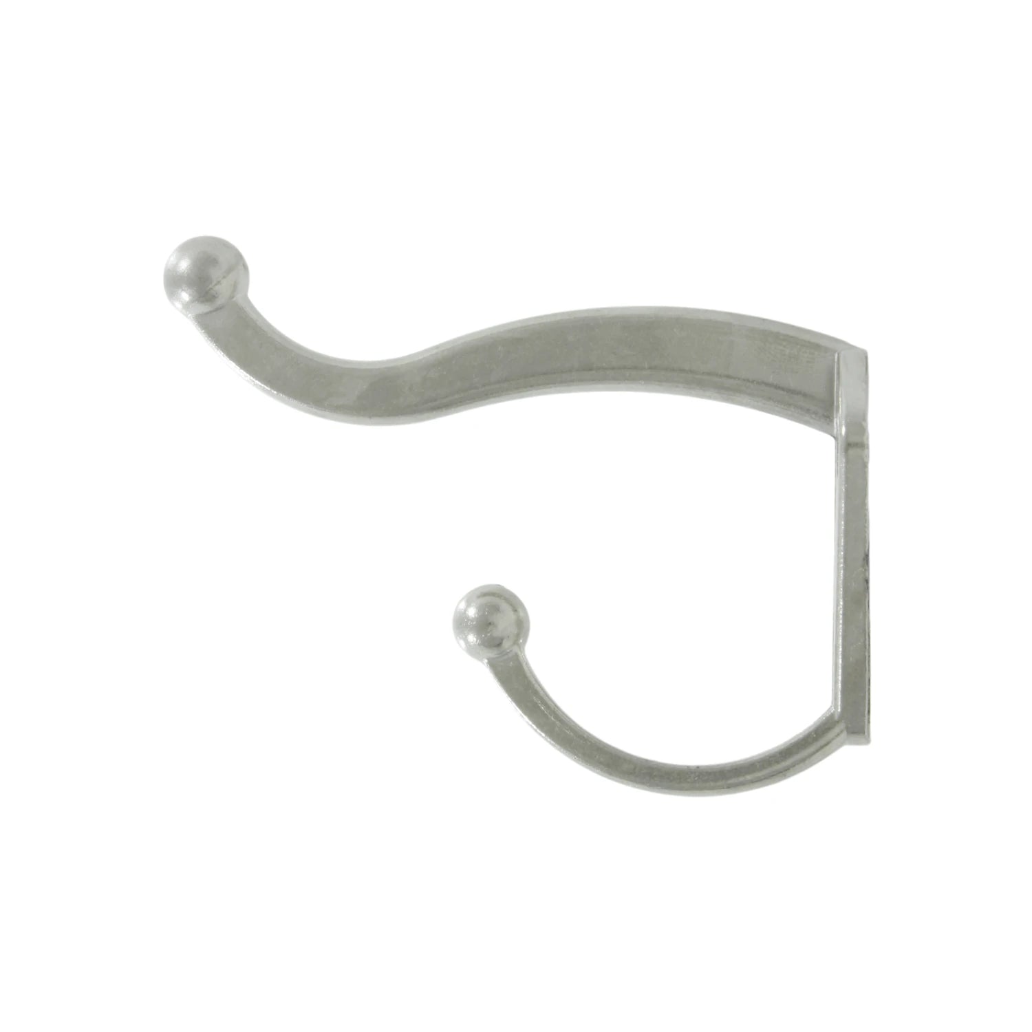 Gancho perchero doble de níquel satinado para colgar sombreros y abrigos en la pared