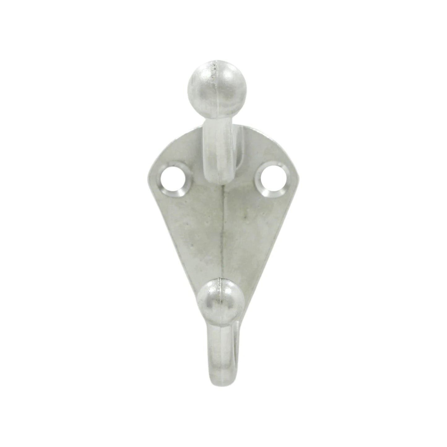 Gancho doble de pared níquel satinado para abrigos y sombreros