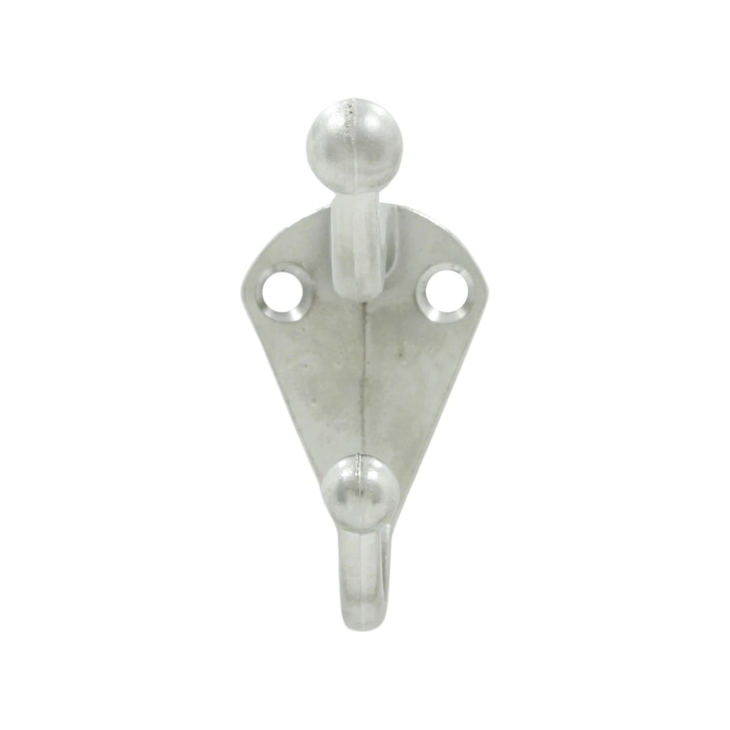 Gancho doble de pared níquel satinado para abrigos y sombreros