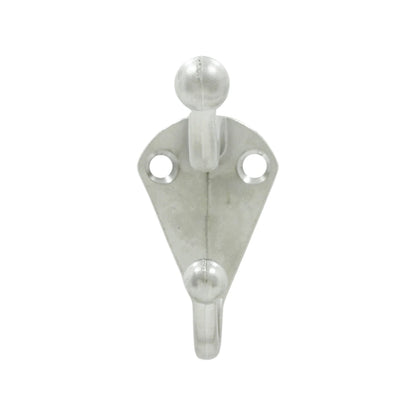 Gancho doble de pared níquel satinado para abrigos y sombreros