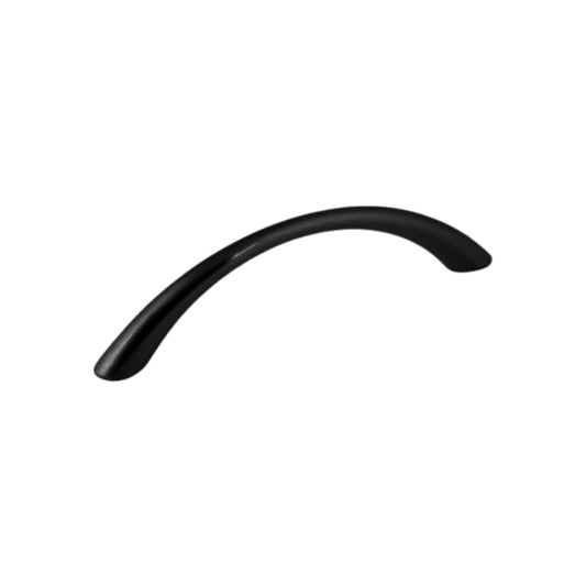 Jaladera negra curva para gabinetes y cajones, estilo Roma 96mm