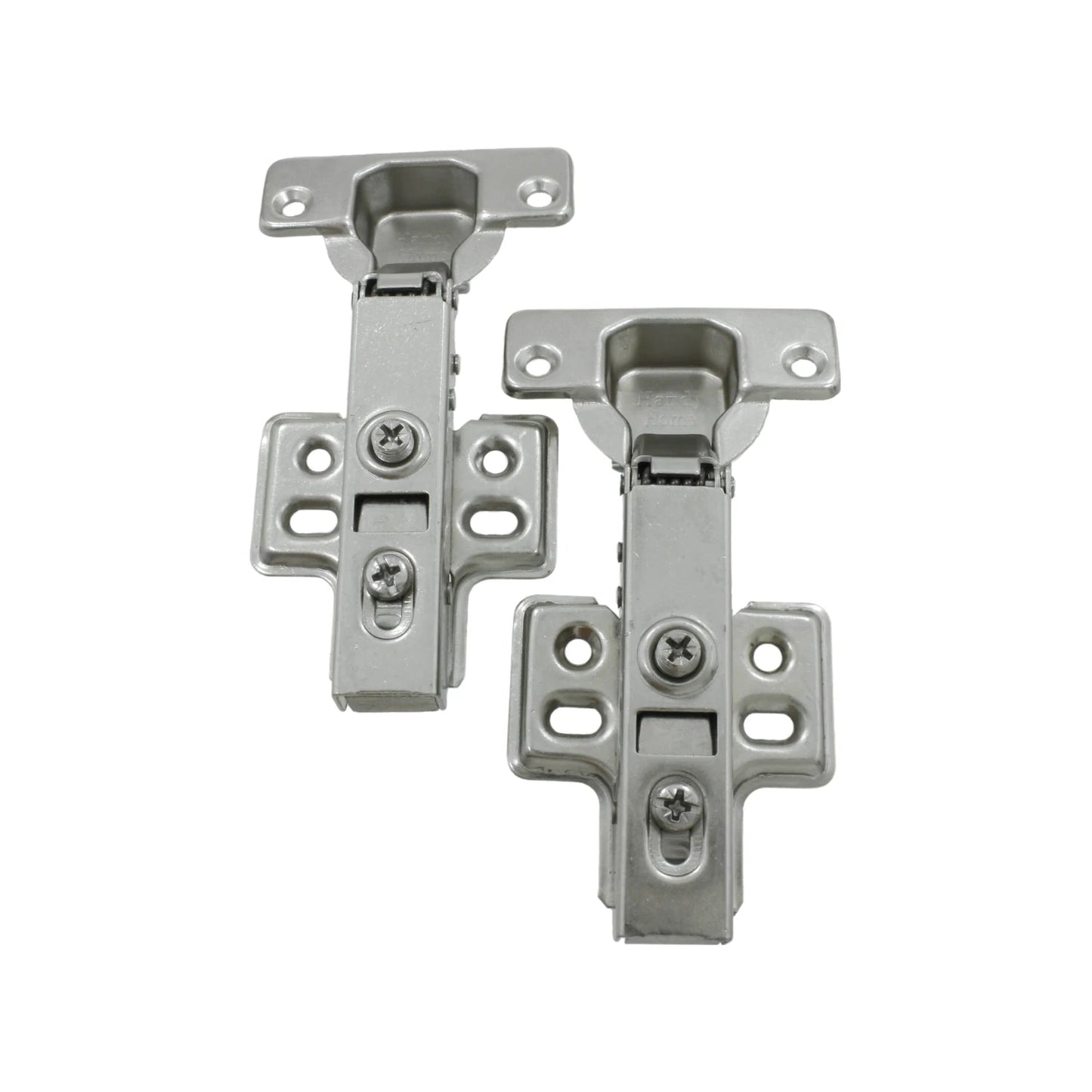 Bisagras bidimensionales Handy Home con pistón de cierre suave, plateadas, para puertas y gabinetes.