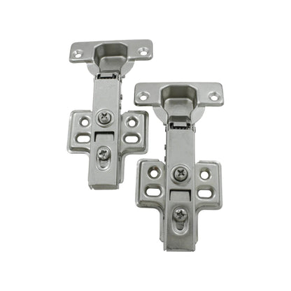 Bisagras bidimensionales Handy Home con pistón de cierre suave, plateadas, para puertas y gabinetes.